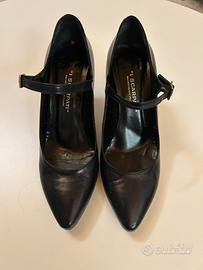 Decollete in pelle blu