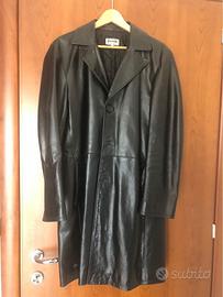 Cappotto trench in pelle da uomo Made In Italy