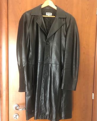 Cappotto trench in pelle da uomo Made In Italy