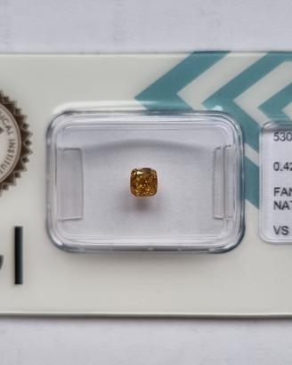 IGI Diamante Naturale Fancy Intense Yellow  0.42c