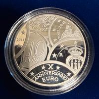 10° anniversario euro S. Marino 10€ ARGENTO RARA
