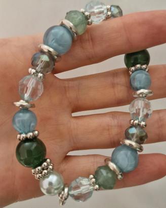 Bracciale Artigianale verde e azzurro