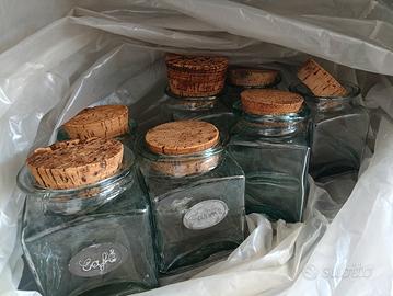 set 7 pezzi porta spezie in vetro di alta qualità 