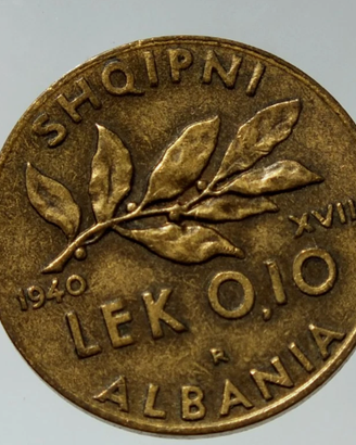 0,10 Lek 1940 Albania V.E. III SPL/FDC Valsecchi