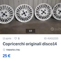 copricerchi vintage disco 14 Lancia