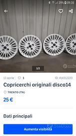 copricerchi vintage disco 14 Lancia