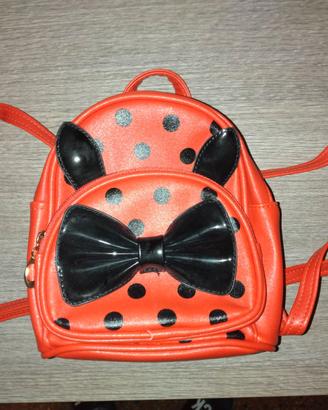 Zainetto/borsetta bambina rosso con pallini neri