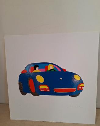 marco lodola, serigrafia materica su cartoncino 