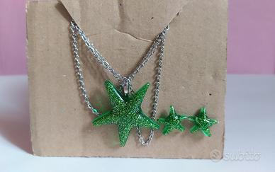 Parure collana e orecchini stella