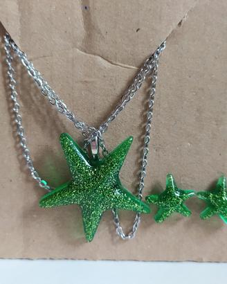Parure collana e orecchini stella