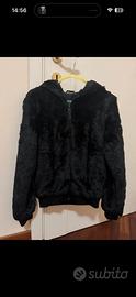 pelliccia nera con cappuccio Pyrex