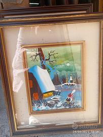 quadro naif olio su tela 