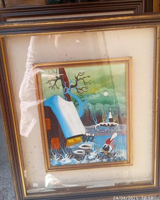 quadro naif olio su tela 
