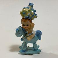 Bimbo Bambino Neonato Cavallo a Dondolo Azzurro