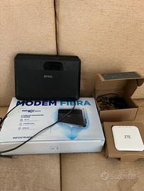 Modem fibra Zyxel + ONT ZTE