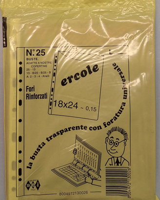 Buste trasparenti 18x24 con fori Ercole
