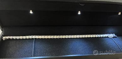 Tennis con diamanti bianchi ct 10,51 oro 18 kt