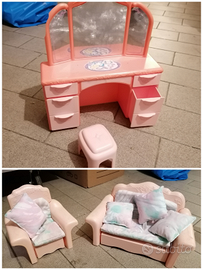 Set divano letto, poltrona e comò Barbie 1989