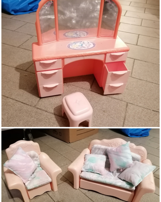 Set divano letto, poltrona e comò Barbie 1989