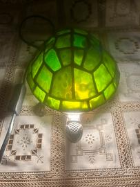 Lampada da tavolo tartaruga stile tiffany in vetro