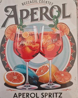 Targa in metallo decorativa Aperol Spritz vintage 
