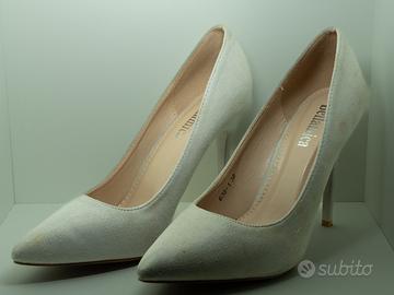 Décolleté donna beige in pelle scamosciata Beige
