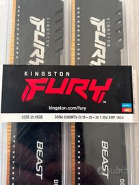 Ram Kingston Fury ddr4 32gb (2x16gb)