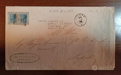 Sovracoperta Regno d'Italia del 29 Giugno 1875