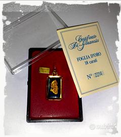 Ciondolo foglia d'oro 18 k Vintage