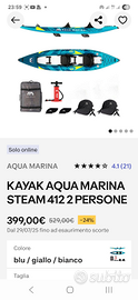 Kaiak acqua marina steam 412 2 persone