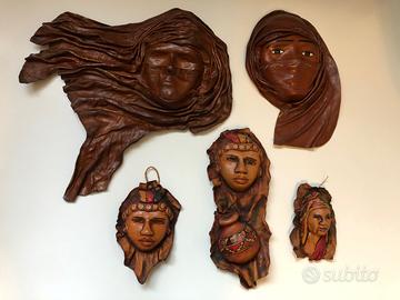 Maschere in cuoio dipinte a mano