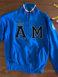 Felpa uomo Aeronautica Militare blu full zip – M