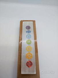 Selenite con 7 Simboli Chakra -Piastra Purificante