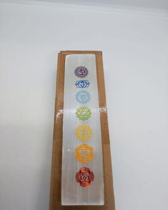 Selenite con 7 Simboli Chakra -Piastra Purificante