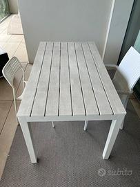 Tavolo in plastica dura bianco 80x140 h72