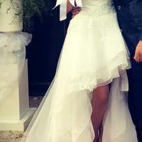 vestito da sposa bianco corto davanti/lungo retro