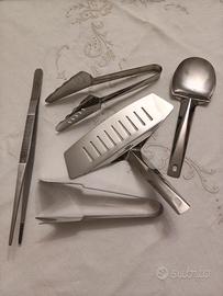 Set utensili cucina inox DeAgostini + pinza BBQ