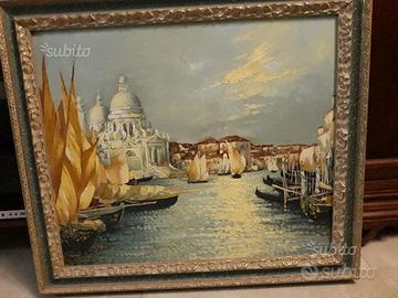Quadro olio su tela Venezia nel 1700