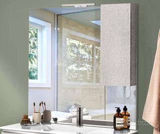 specchio + mobiletto + luce led 