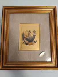 cromolitografia su foglia in oro 23k