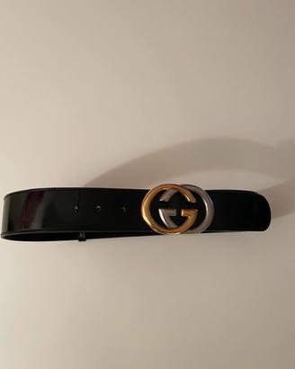 Cintura Gucci originale in vernice nera