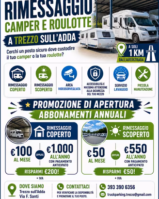 RIMESSAGGIO CAMPER - ROULOTTE - H24 - TREZZO