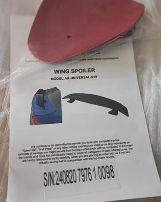spoiler alettone posteriore auto