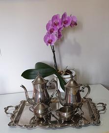 Servizio da the/caffè in metallo argentato vintage