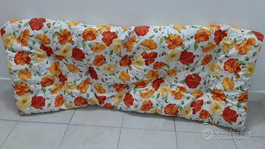 Cuscino 3 Posti Con Disegno Floreale, 130x55x15 cm