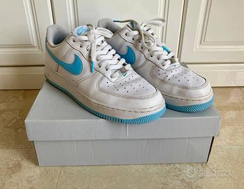 Scarpe Nike Air Force 1 Bianche Azzurre n.44