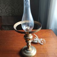 lampada in ottone e cristallo di Rocca 