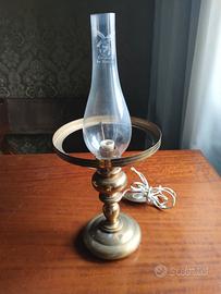 lampada in ottone e cristallo di Rocca 