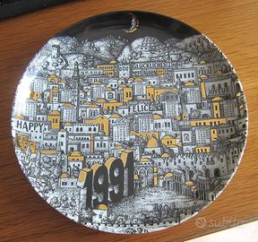24° PIATTO CALENDARIO 1991 FORNASETTI MILANO