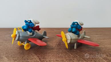 Super puffo Smurf puffo pilota aereo vintage